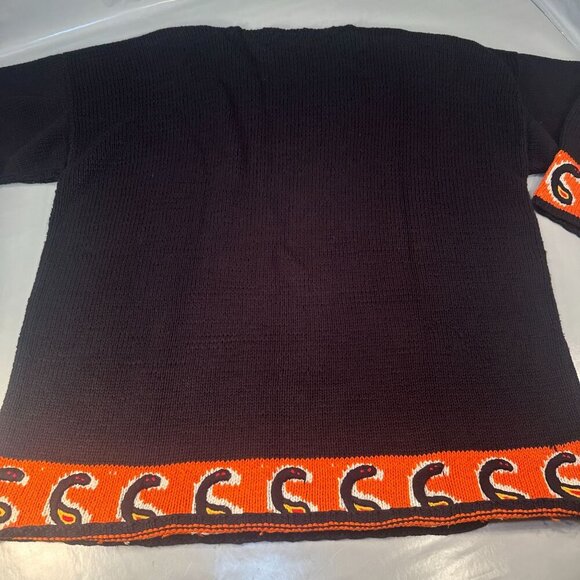 Roberta Freymann Sunflower Knit Oversized Sweater Women Autumn Vintage Tunic - Picture 9 of 16